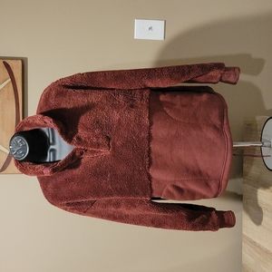 All in Motion Women  Rust Sherpa Jacket  with Snap Front Pullover Sweatshirt  L